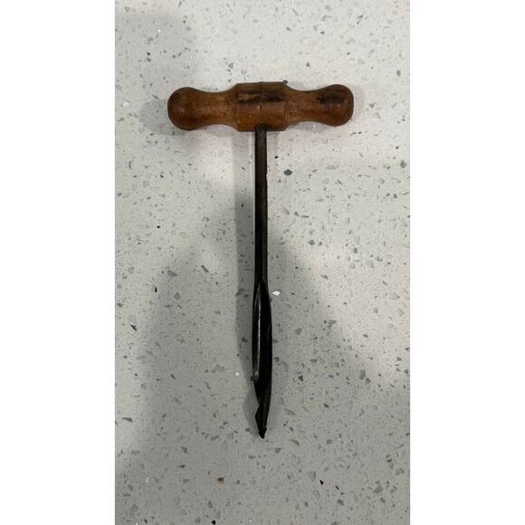 unknown Other - Antique Hand Gimlet Auger Drill Civil War Era Artillery Cannon Tool Metal Wood